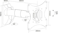 EagleStar Pro 64-0113 Monitor Screen / TV Wall Mount Tilt Bracket for 13-37 inch