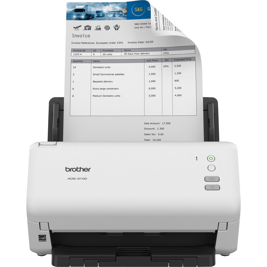 Brother ADS-3100 High-Speed Desktop Scanner | Compact with Scan Speeds of Up to 40ppm - ADS3100