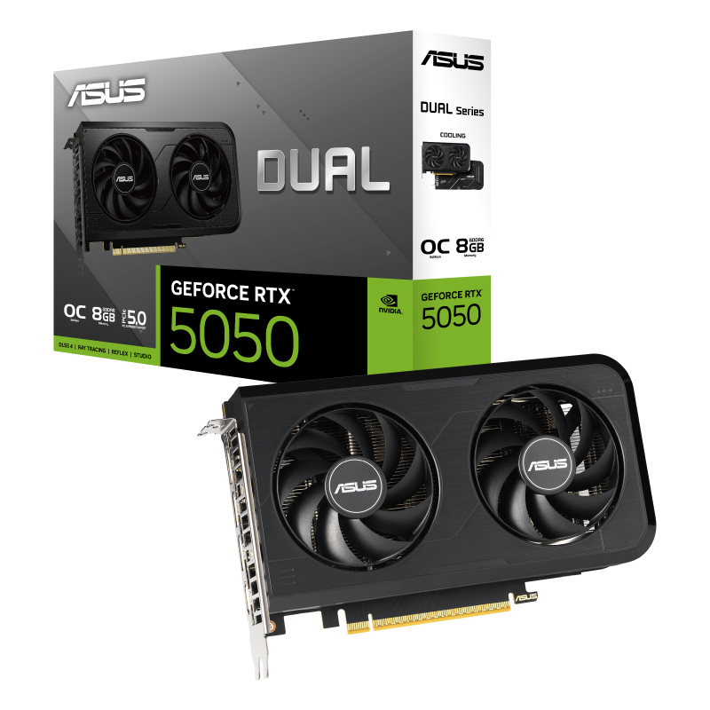 ASUS Dual GeForce RTX 5050 8GB GDDR6 OC Edition DUAL-RTX5050-O8G Graphics Card -  DUAL-RTX5050-O8G