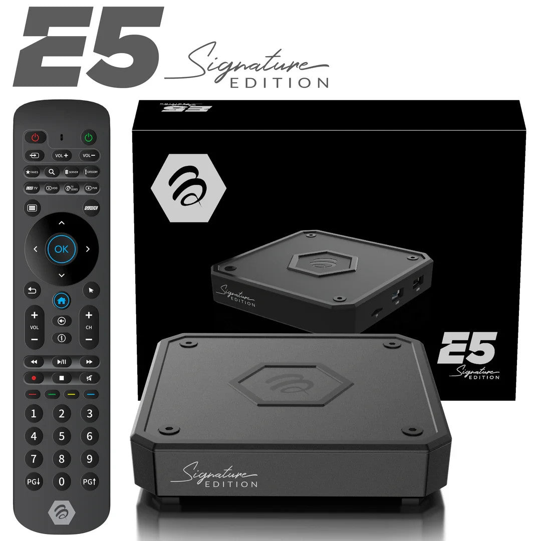 BuzzTV E5 SE Signature Edition 4k Media Device with 4GB RAM, 64GB Storage, IR-200 Remote, Dual Band WiFi, Android 11