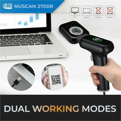 Adesso NuScan 2700R 2D Wireless Barcode Scanner with Charging Cradle - NuScan 2700R