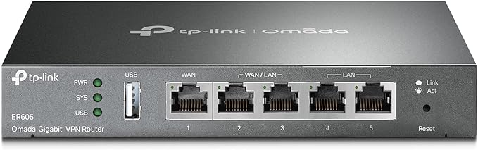 TP-Link Router ER605 Omada SDN SafeStream Gigabit Multi-WAN VPN Router Retail