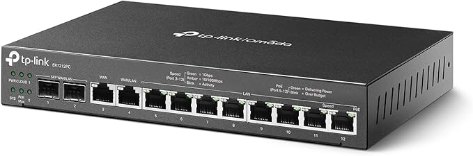 Single Port Vpn Router TP-Link Router ER7212PC 3-in-1 Omada Gigabit VPN Router with PoE+ Port ...