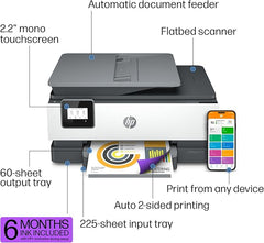 HP OfficeJet 8015e All-in-One Wireless Color Printer for Home Office, Works with Alexa - Grey - 228F5A