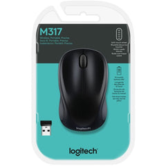 Logitech M317 Mouse Optical - Wireless - Black - USB - Scroll Wheel - 2 Button(s)
